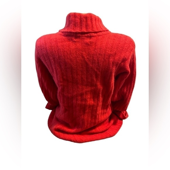 Vintage Lord & Taylor Angora Rabbit Hair Blend Red Cowl Neck Soft Warm Sweater S - Picture 2 of 12